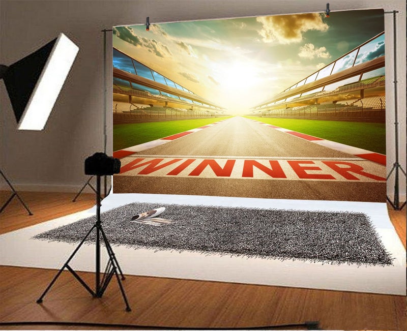 Yeele Race Track Photography Backdrops - Photo Background - Yeele 8x6ft Vinyl Racing Competition Sports Circuit Backdrop Man Boy Girl Youngster Portrait Shooting Studio Props - Image 1